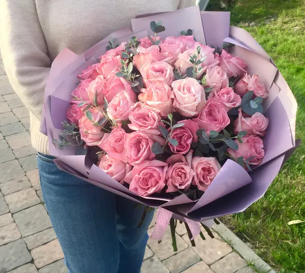 Букет пионовидных роз Pink O’hara